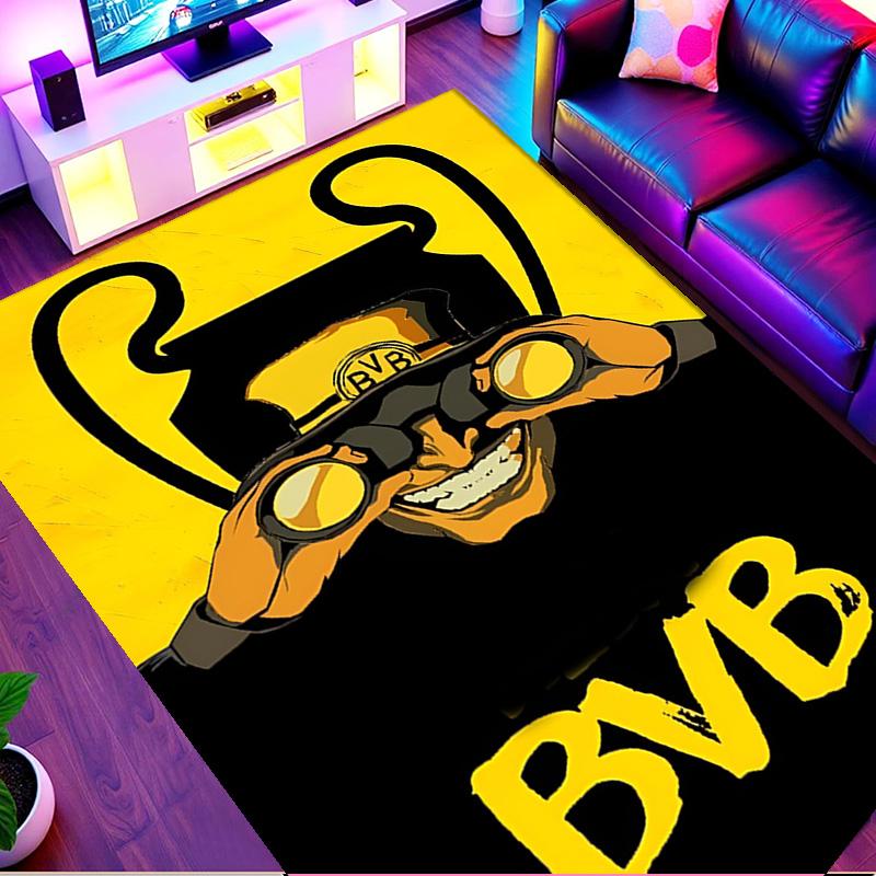 Borussia Dortmund Print Rug, Washable Floor Carpet, For Entryway Dorm Laundry Room Office Study, Home Decor Birthday Christmas Gift