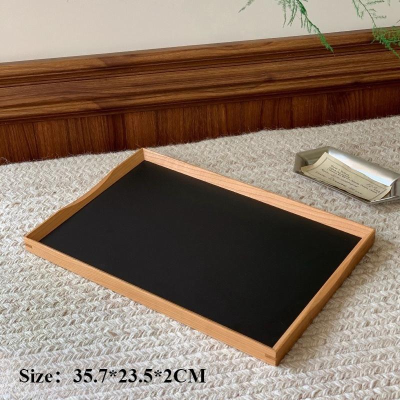 Retro Wooden Storage Trays Kitchen Fruit Tray Simple Living Room Desktop Storage Plate Multifunctional Home Organize Accessories