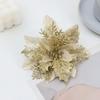 10Pcs Simulation Glitter Xmas Tree Ornaments Christmas Fake Flowers Pendant  Christmas Tree