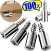 100/10PCS Self Tapping Screw Layer Plate Holder Wardrobe Septum Brackets Fixed Screws Shelf Support Pegs with Non-Slip Sleeves