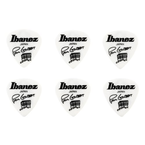 Ibanez Paul Gilbert Signature Picks, 6-Pack, White, B1000PG