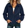 Women Zip Up Jacket Loose Fit Casual Lightweight Corduroy Outerwear Full Zip Front Pockets Long Sleeve Relaxed Fit Coat