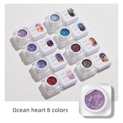 Brilliant Flash Nail Gel Art Glitter Shinny Effect Srebrny lakier żelowy UV Shimmer Dust DIY Nails Decor