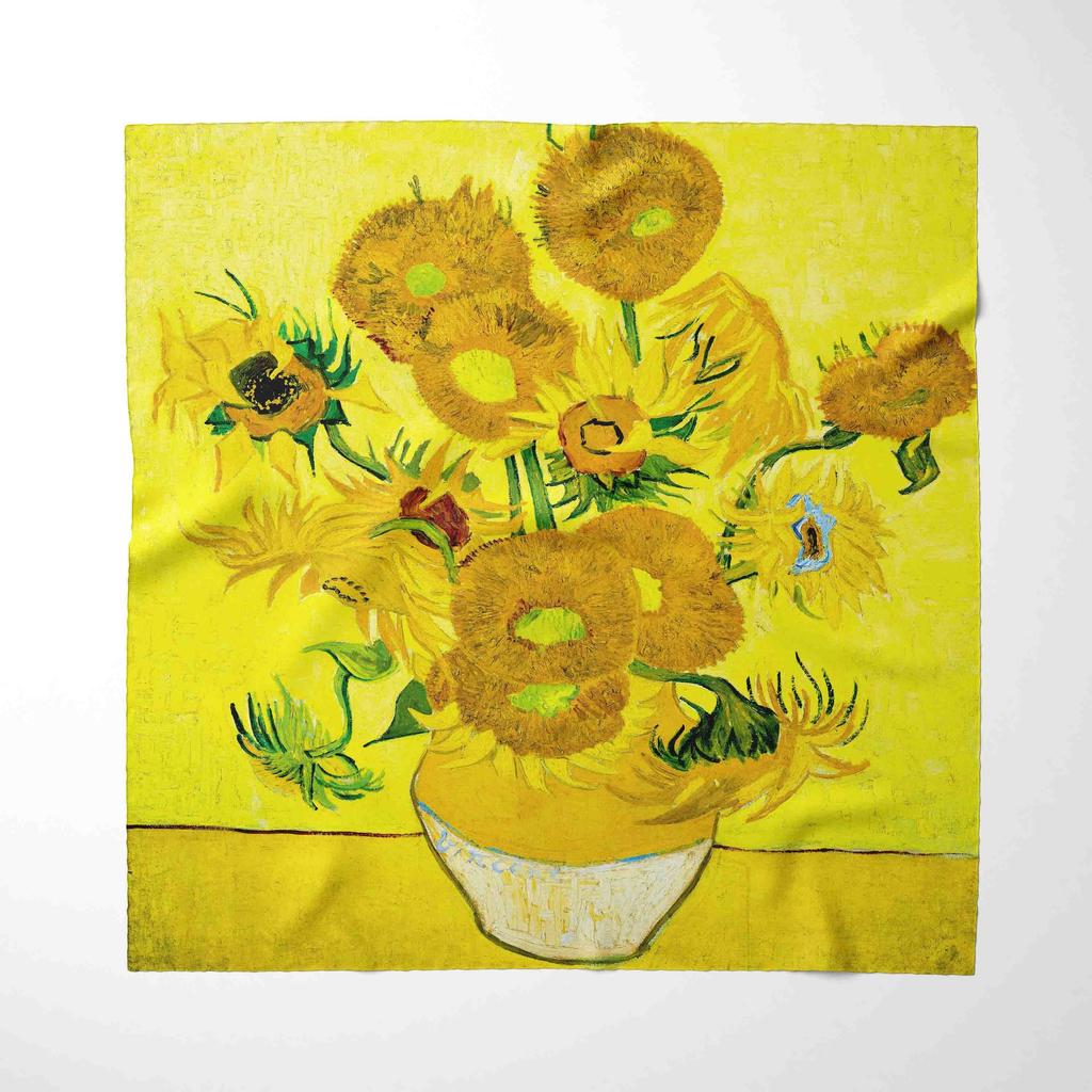 70cm Flower Oil Painting  New Spring Winter Silk Scarf Men Luxury Brand Designer Fashion Scarves Plaid for Women Scarf