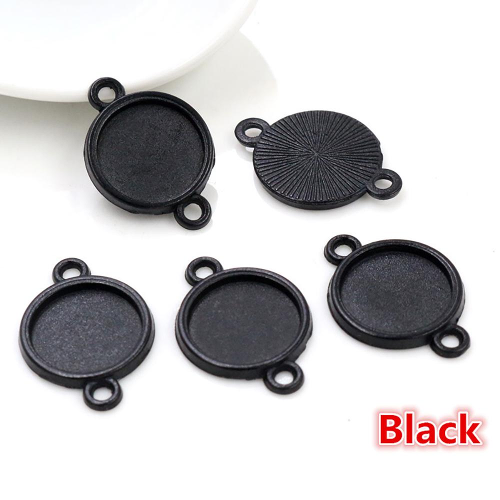 8mm 10mm 12mm Inner Size Classic 7 Color Plated One Sided Single Hanging Simple Style Cabochon Base Setting Pendant