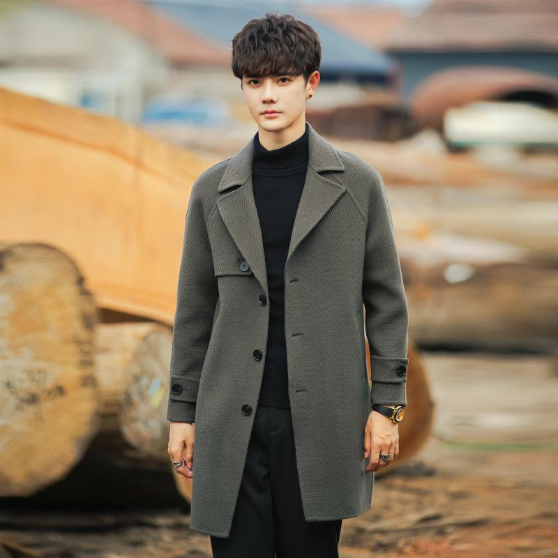 Double-sided Cashmere Coat Medium and Long Autumn and Winter High-end Thickened Wool Trench Coat Nizi Boys Coat