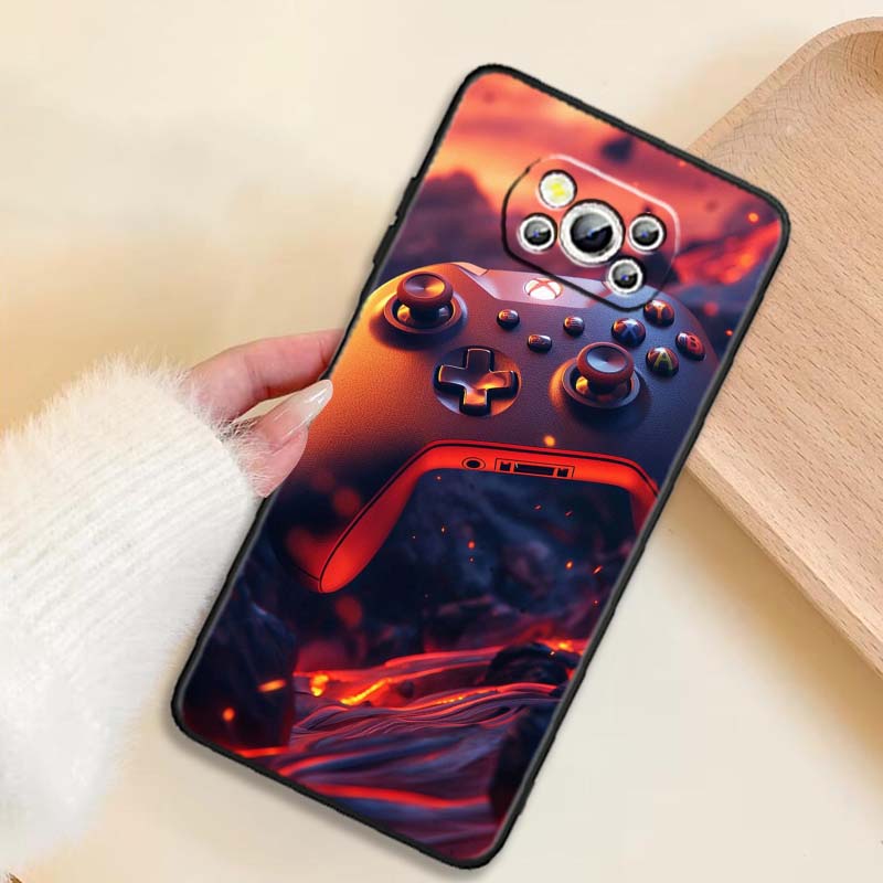 Creative game controller For Xiaomi Mi Poco F3 F4 F5 F6 X3 X4 X5 X6 X7 M3 M4 M5 M6 M7 GT Pro 5G Black Phone Case