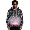Men's Halloween Print Hoodie Long Sleeve Pullover Sweatshirt Casual Top