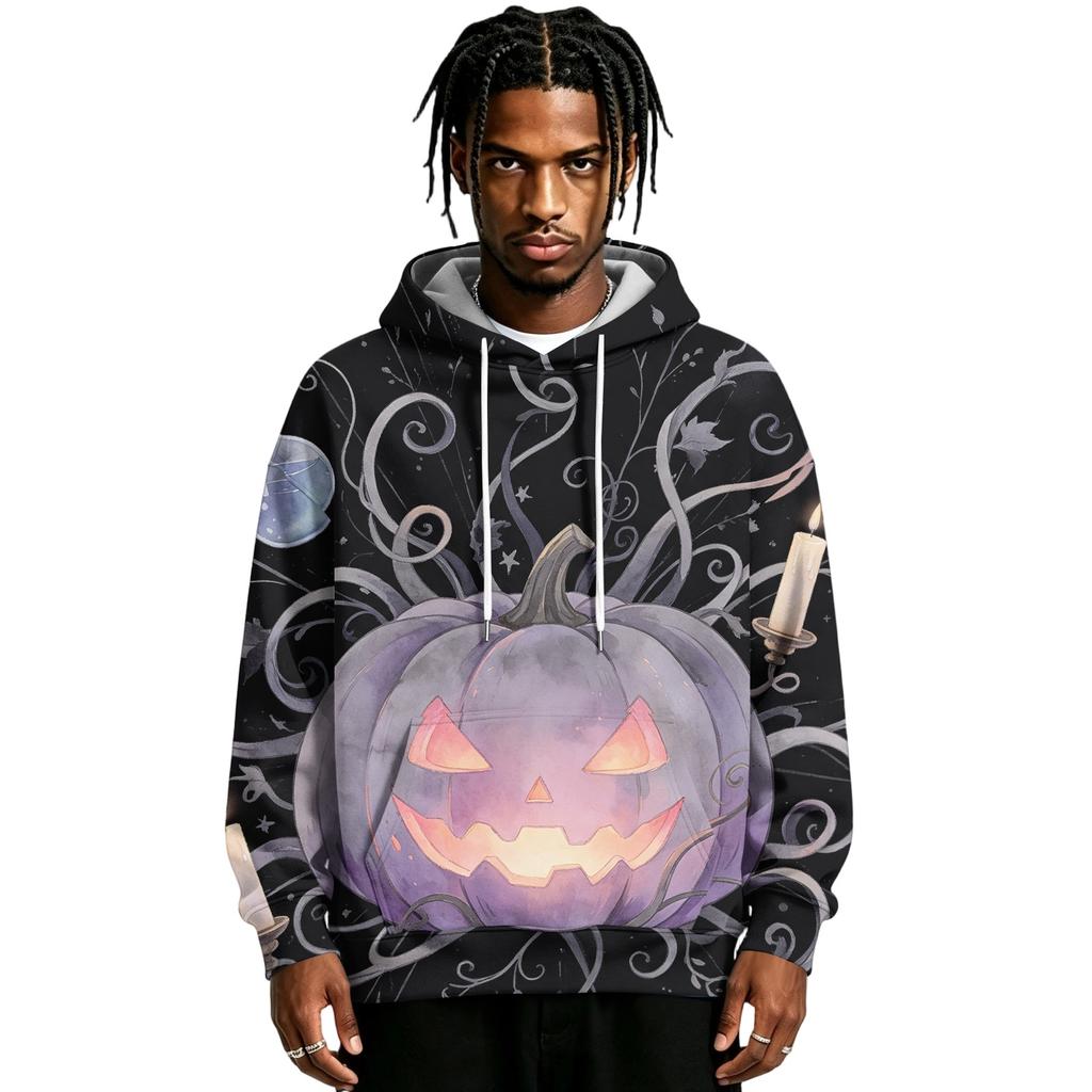 Men's Halloween Print Hoodie Long Sleeve Pullover Sweatshirt Casual Top