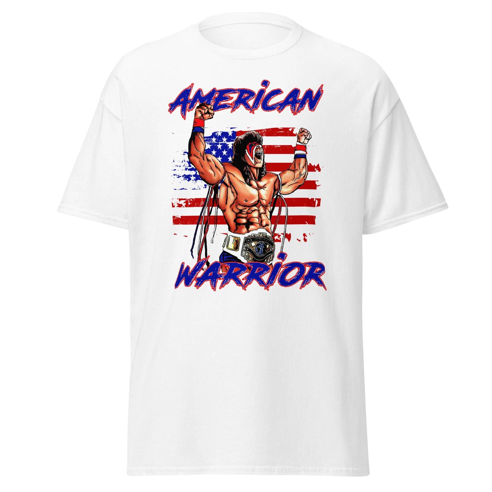 Men s and Women s T-shirts American Warrior classic tee 80s Tshirt Ultimate warrior XS