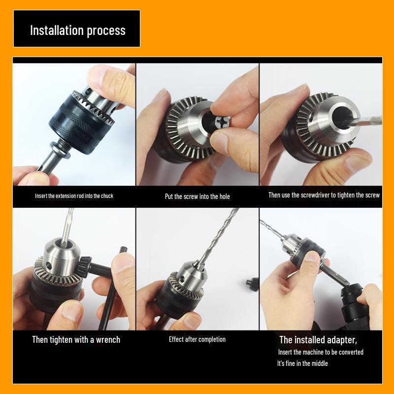 Impact Drill Adapter: Wrench & Hammer Drill Conversion, Round/Square Shank, Electric Drill Press Accessory