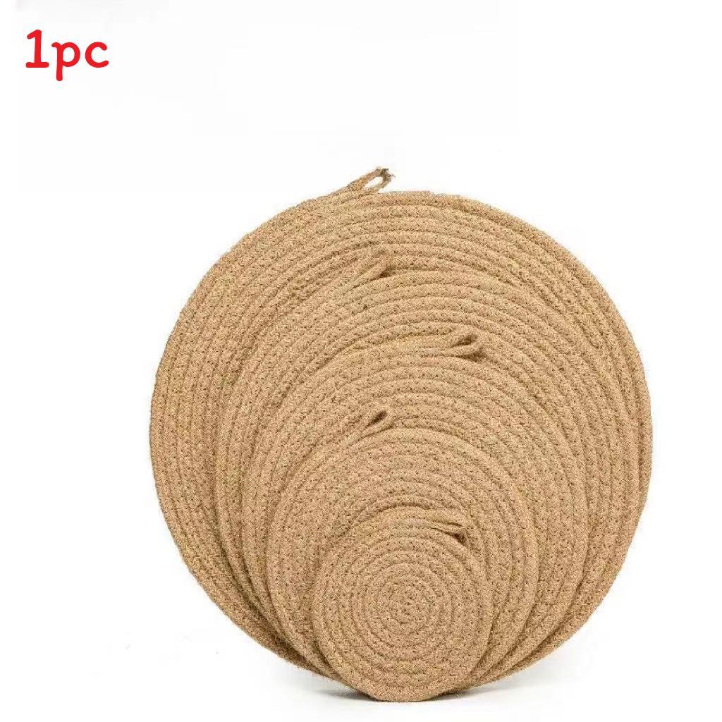 Round Jute Coaster Set With Waterproof Nonslip Design For Home Decor And Tea Cups