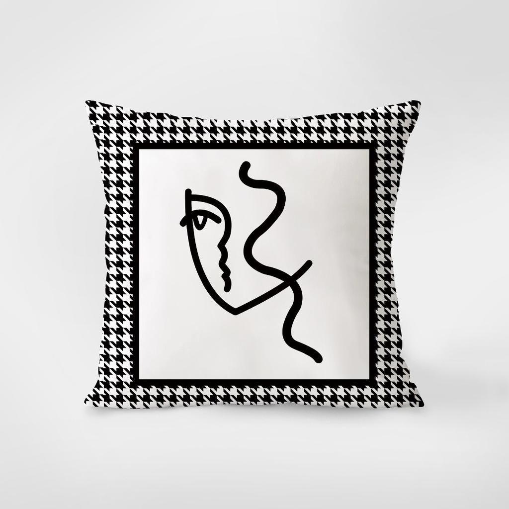 Abstract Black and White Pattern Pillowcase Interior Decoration Office Living Room Home Pillowcase