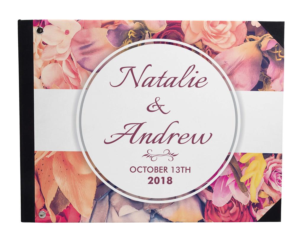 Darling Souvenir Blue Floral & Geometric Hardbound Cover Printed Anniversary Wedding Guestbook Scrap Book-7 X 9