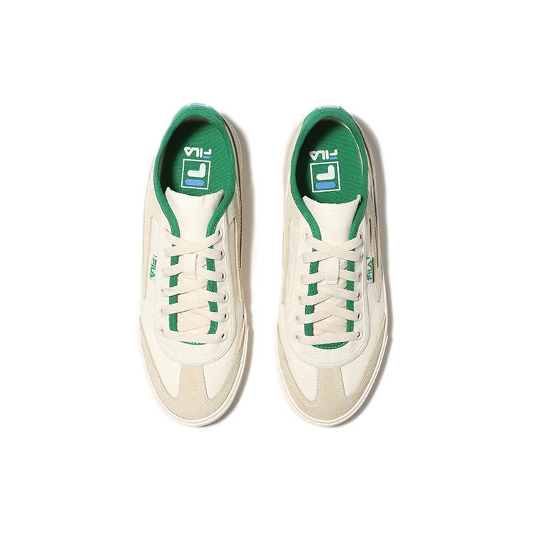 FILA Slip Resistant Abrasion Resistant Low top Skateboard Shoes Unisex Ecru Green 1XM01594D_920