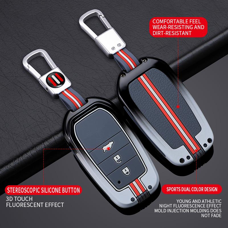 Zinc Alloy Car Key Cover Case For Toyota RAV4 Highland Coralla Hilux Fortuner Land Cruiser Camry Crown Keychain Accessories