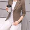 Women's Lapel Collar Long Sleeve Slim Fit Blazer Solid Casual Commuter Short Coat