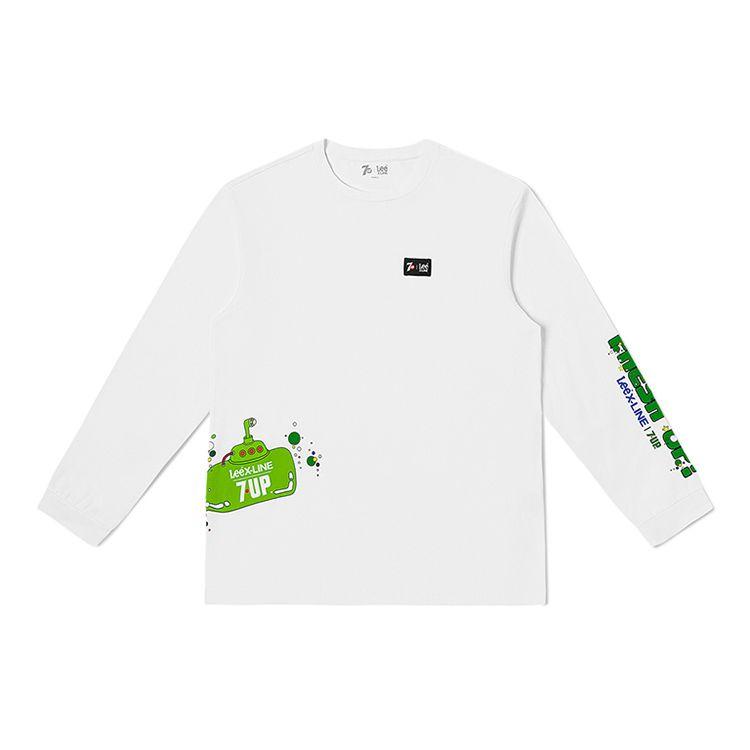 X 7 Up Collaboration SS23 Comfortable Round Neck Printed Long Sleeve T-Shirt Men Tops White LMT0053623RX00FK14000
