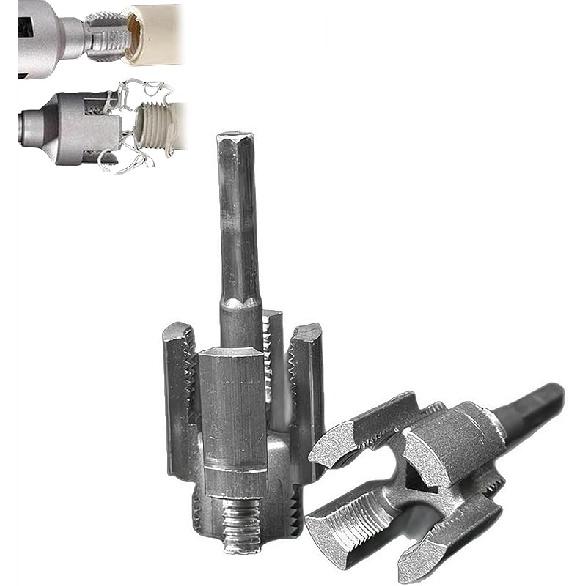 PVC Pipe Threader Kit for Electric Drill,PVC/PPR Plastic Pipe Thread Maker Tool Tap Set,1/2'' 3/4'',Inner and Outer Water Pipe Threads Tool for