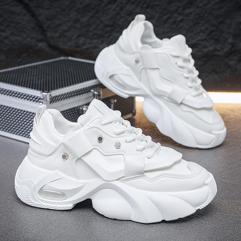 

Нове модне чоловіче низьке зручне взуття осені та зими, дихаючі повсякденні кросівки 44 білий