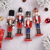 30cm Wooden Nutcracker Ornament Soldier Figurement Handcraft Doll Toy Home Office Table Xmas Decoration Statues Christmas Gift