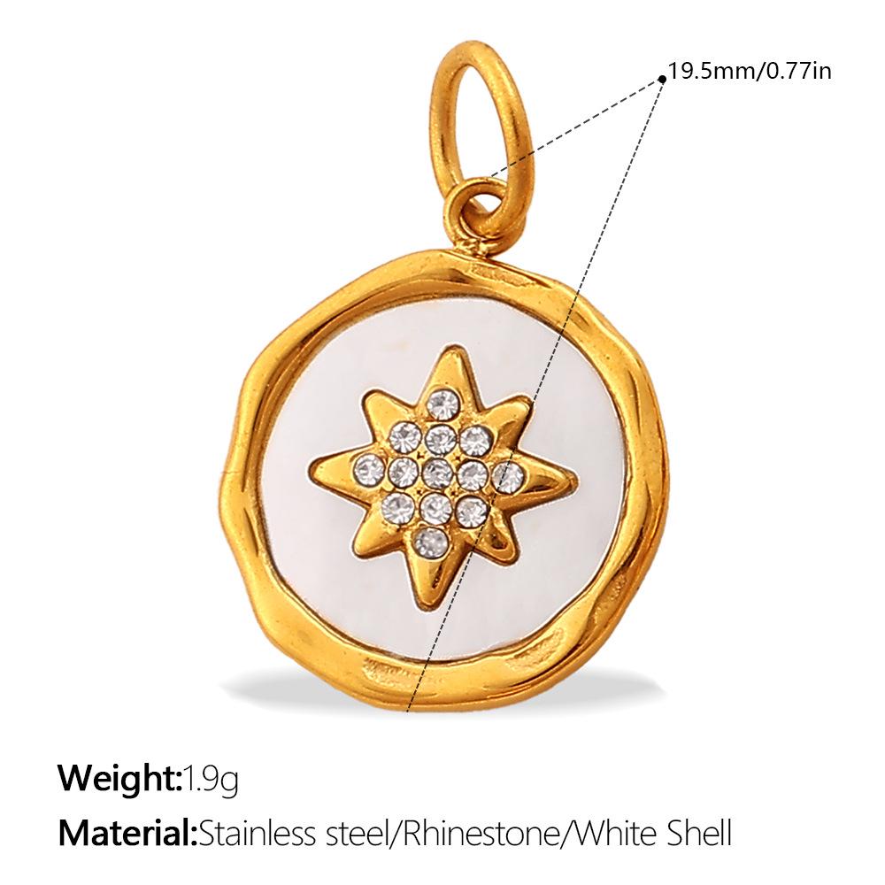 18K Gold Inlaid Stainless Steel Moon Heart Necklace & Bracelet Accessories with Diamonds