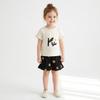 Girls' Summer Outfit New Style For Young Children: Round Neck T-Shirt With Short Sleeves And Elastic Waist Two-Piece Set