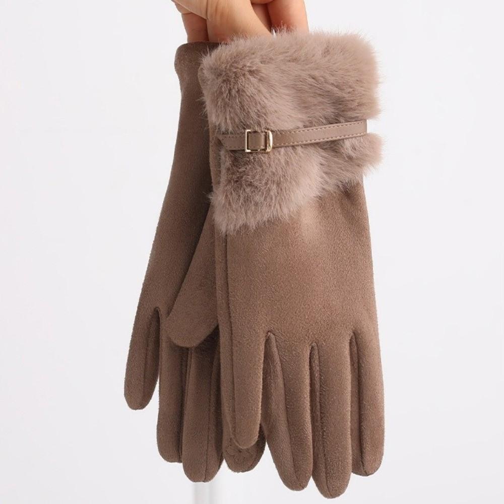 Winddichte Winter-Wildlederstulpen Dicke Fahrradhandschuhe Mode Damenhandschuhe Mädchen