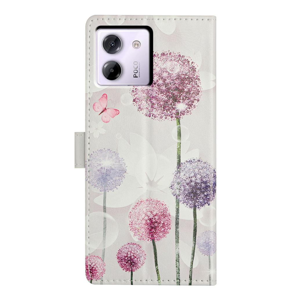 Für Xiaomi Poco M7 Pro 5G Hülle Musterdruck Brieftasche Ständer Flip Leder Handyhülle mit Riemen