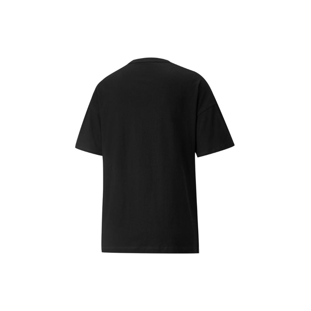 (WMNS) PUMA Power Logo Printing Round NeckSport Short Sleeve Black Women's 847703-01