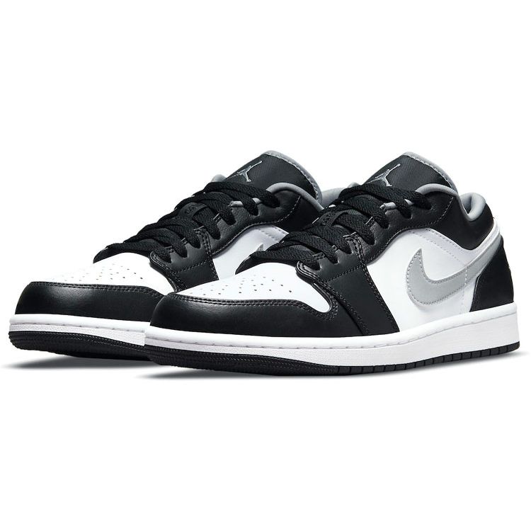 Air Jordan 1 Low Svart Medium Grå Unisex Sneakers Hvit 553558-040