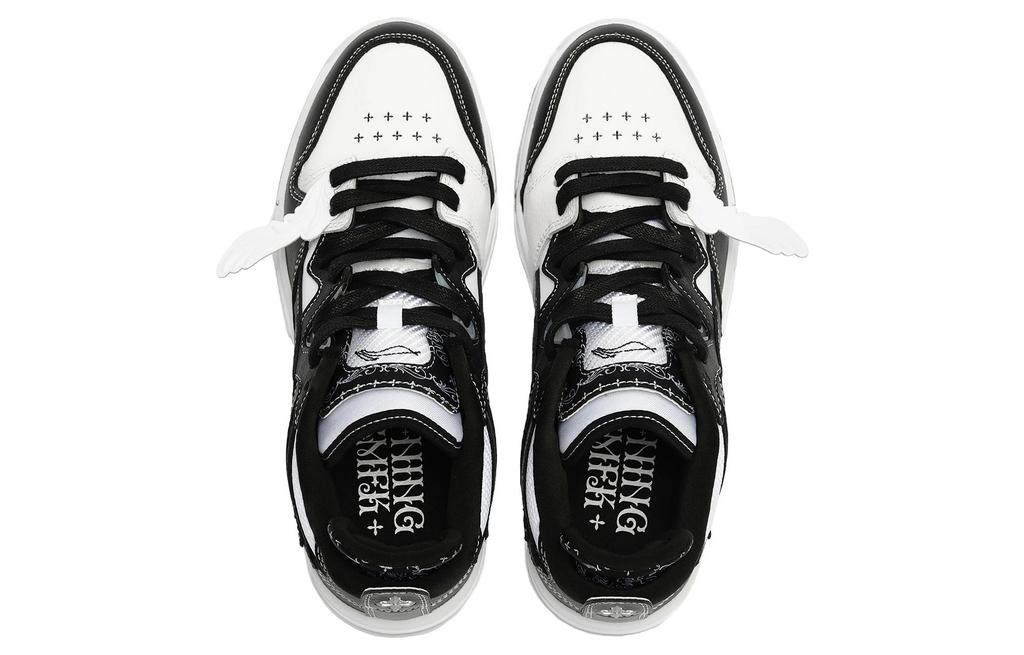 SMFK x Li Ning Wave Pro Low top Skateboard Shoes Men's Black White AECS085-1