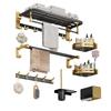 cmaos Wall-Mounted Black Gold Bathroom Hardware Set
