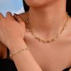 Women's Stainless Steel Oval Rhinestone Bracelet Necklace BR-2527