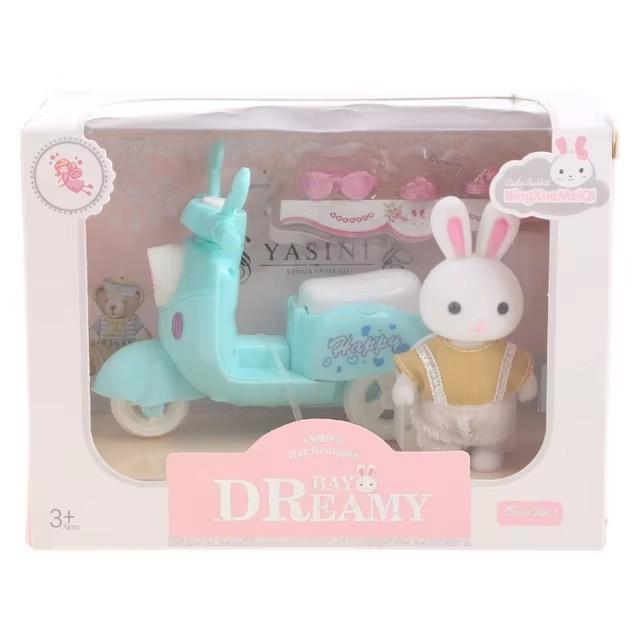 Dollhouse Miniature Furniture Set Rabbit Family Mini Toy House Set Play Game with Diverse Scenes Accessories Birthdays Gifts