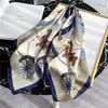 Luxury Horse Print Silk Square Scarf Women Soft Satin Hairband Neckerchief Office Hijab Headband Foulard Bag Ribbons Gift
