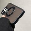 360° Rotate metal bracket magsafe charging phone case for iPhone 16 15 14 13 12 11 Pro Max Titanium gray magnetic hard cover