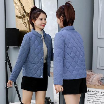 2024 Herbst/Winter Damen Slim Korean Stehkragen Leichte Daunenjacke mit versteckten Taschen