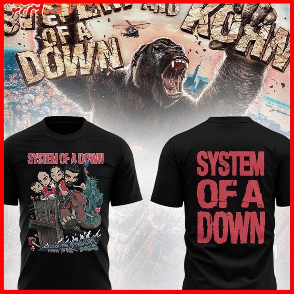 System of A Down Мировой тур 2025 Нью-Йорк Подарки фанатам Унисекс Футболка Унисекс Футболка XXL
