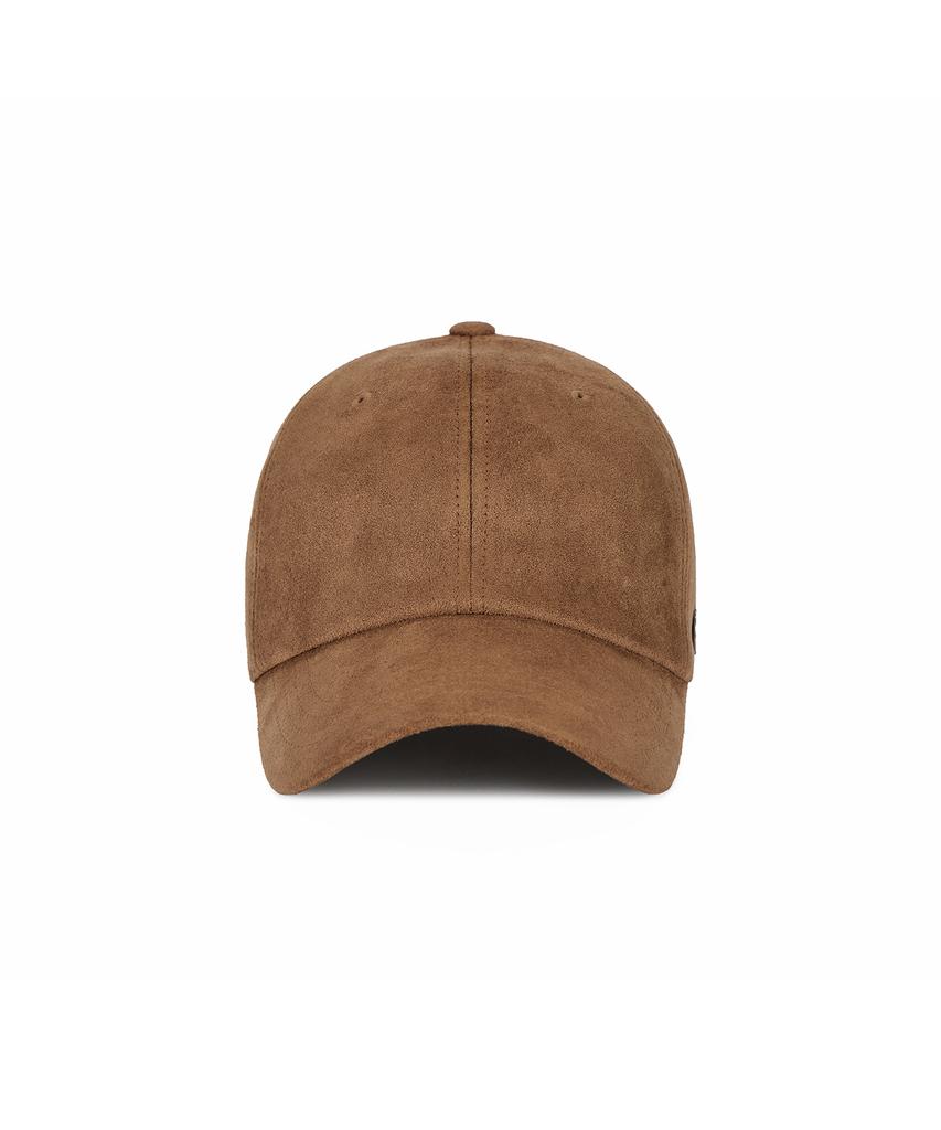 Bajal Va Curved Oval Metallic Suede Ball Cap Brown