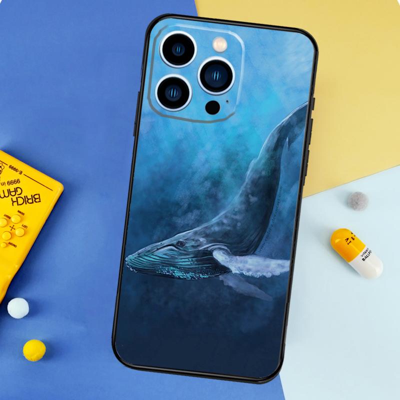 Blue Whale Phone Case For iPhone 17 16 15 14 13 11 12 Pro Max mini 15 16 Plus 16e 17 Air Bumper Cover