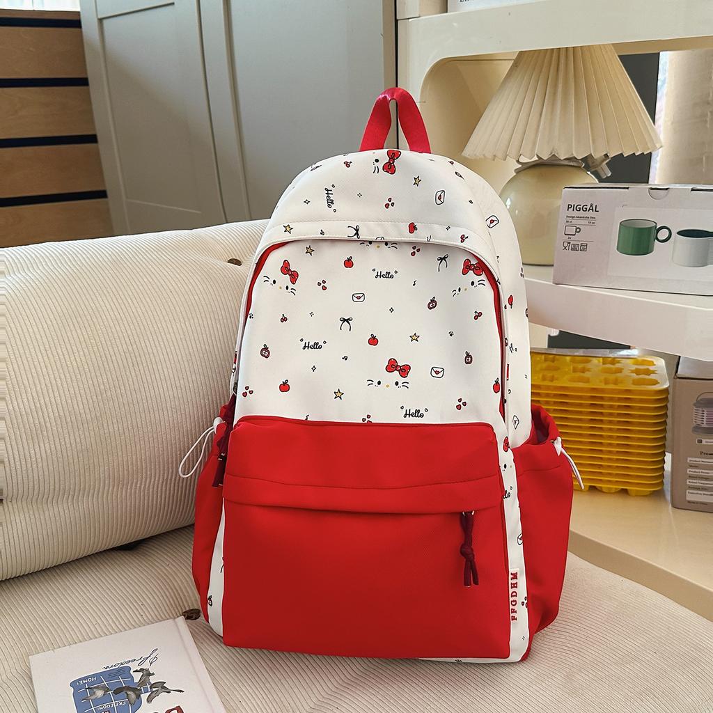 Schoolbag Junior High School High School Student Schoolbag Female Cute Bow Kitten Backpack College Style Cartoon Small Fresh Backpack