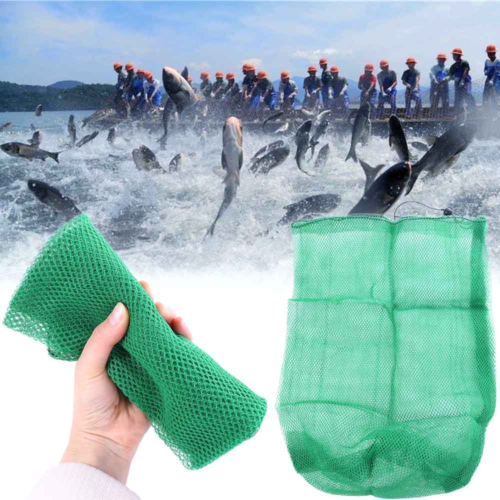 Gear Green Small Grid Folding Thickening Mesh Bag Nylon Mesh Bag Fish Nets Bag Live Fish Nets