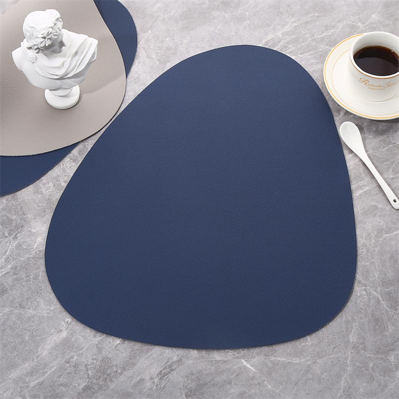 2 PCS Droplet Shape Nordic Originality Dining Table Mats Kitchen Accessories Cup Coaster Waterproof Oil Proof Leather Meal Mat