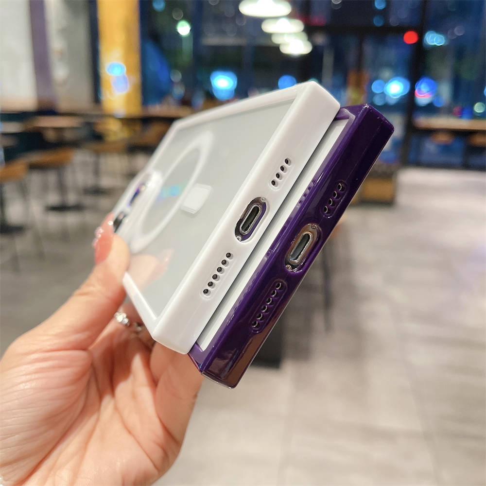 Husă magnetică pentru telefon cu încărcare fără fir Iphone 14 13 12 11 Pro Max 14pro 14 Plus 11 Husă din silicon antișoc acrilic transparent