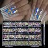 Hot Sale 21 Shapes Jewelry Luxury Shiny Diamond DIY Nail Art Rhinestones Kit Glass Crystal Decorations Set Give 1pcs Pen