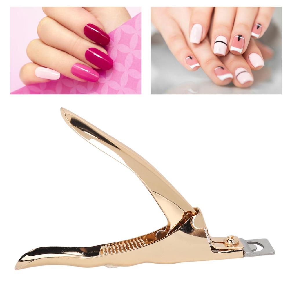 Straight Edge Nail Tip Cutter Gold Color Acrylic Nail Clipper Manicure Cutter Tool  DIY Nail Art