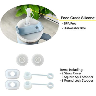 Set Tassen-Strohhalm-Abdeckung, Leck-Stopper, Verschütten, transparent, Lebensmittelschutz, staubdicht, Auto-Tumbler