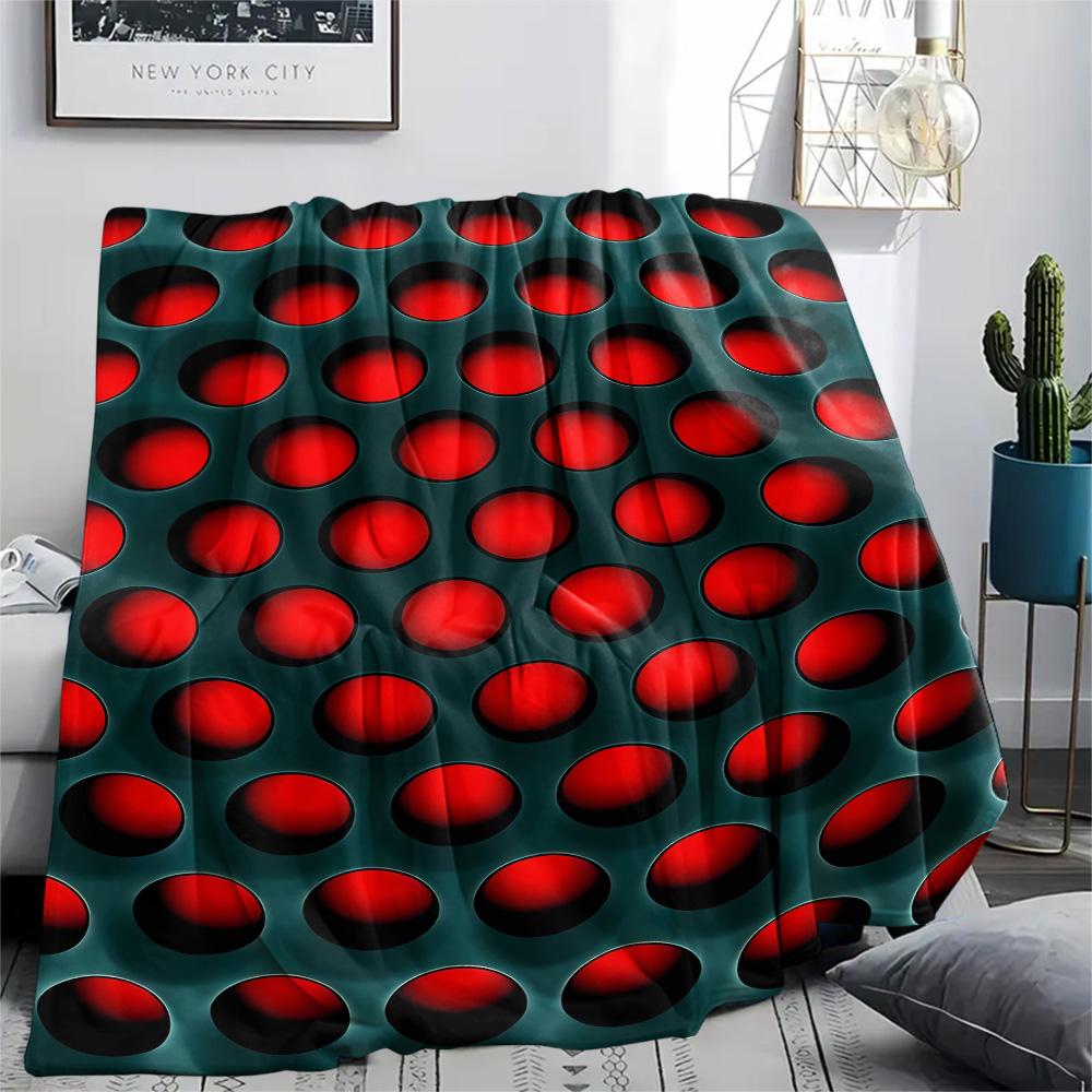 Geometry Print Flannel Blanket, High quality Comfortable for All Seasons, Home Decor, Warmth and Comfort, Perfect for Christmas Gifts