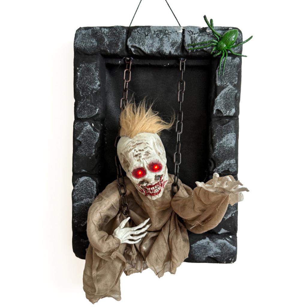 Electric Hanging Mummy Prisoner Girl - Motion-Activated Glowing Swing For Halloween Display